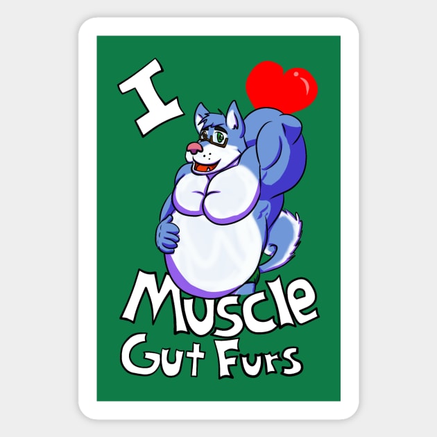 I Heart Muscle Gut Furs Sticker by CaseyLJones